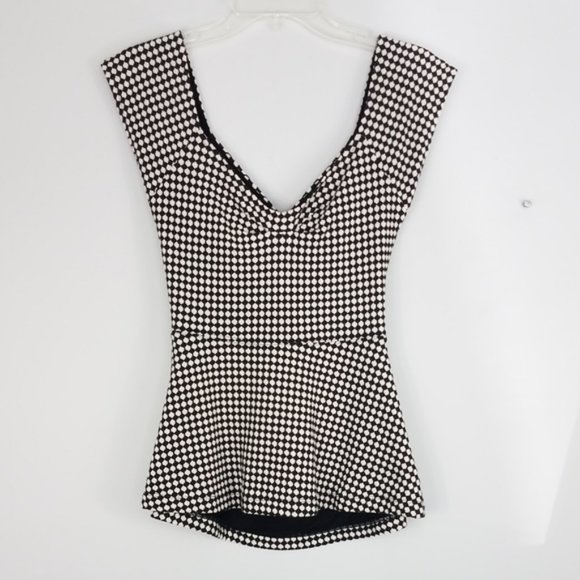 | Anthropologie | Deletta Neo Gingham Peplum Top - Picture 5 of 11